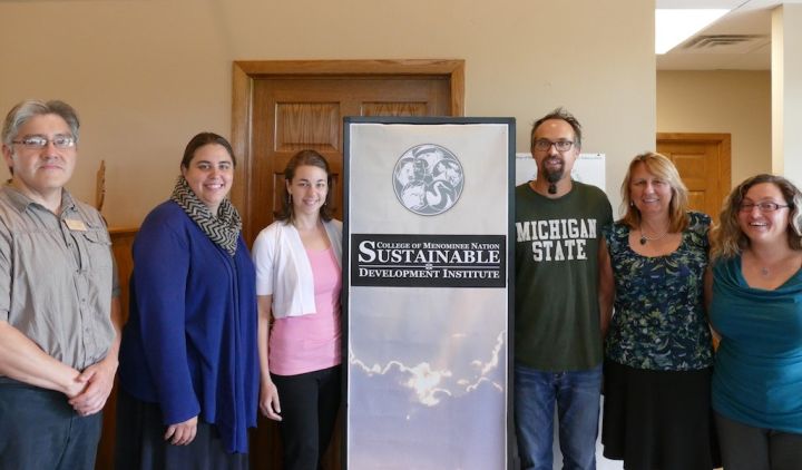 Kyle Powys Whyte and the Sustainable Development Institute of the College of Menominee Nation are the co-recipients of the 2020 Community Engagement Scholarship Award